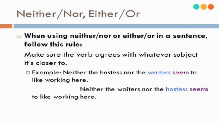 Phân biệt Neither Nor và Either Or