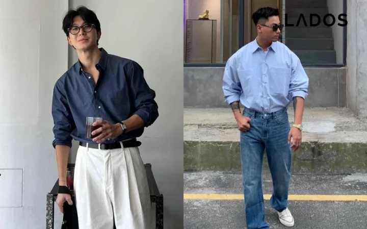 Áo Sơ Mi Quần Jean: Bí Quyết Phối Đồ Đỉnh Cao 2026 Phối áo sơ mi Oxford nam với quần jean theo phong cách lịch lãm nhưng trẻ trung