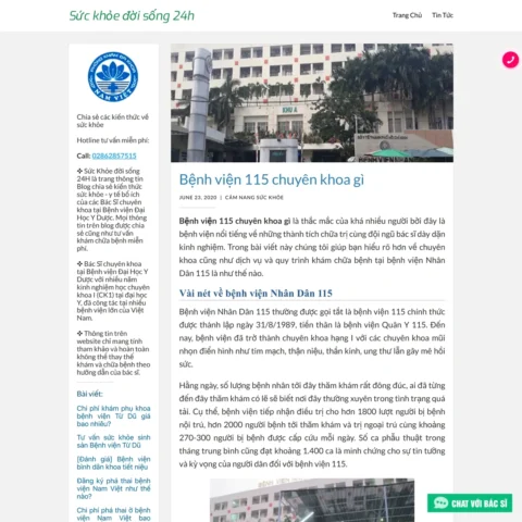 Phòng xét nghiệm tại Bệnh viện 115