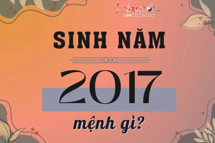 Sinh năm 2017 mệnh gì? Giải mã vận mệnh Đinh Dậu 2026 Sinh năm 2017 mệnh gì? Giải mã vận mệnh Đinh Dậu 2026