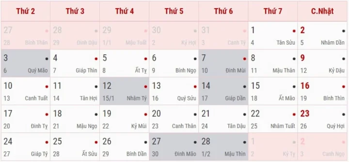 Tháng 2 âm lịch trong năm nhuận