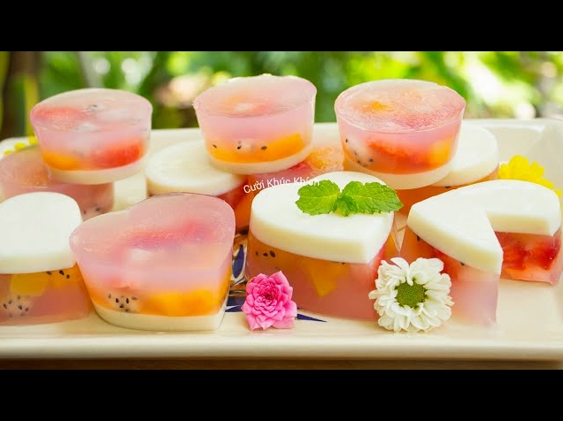 Bí quyết cách làm rau câu trái cây ngon, đẹp mắt tại nhà Thành phẩm rau câu trái cây đẹp mắt