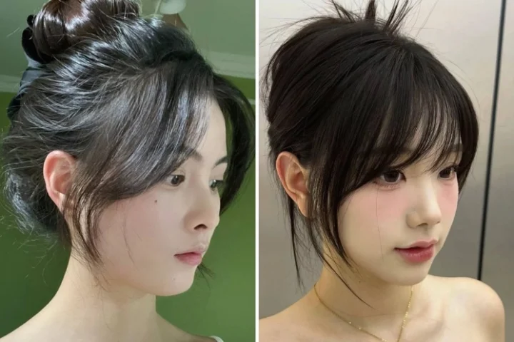Tóc mái ngang layer tỉa mỏng nhẹ nhàng