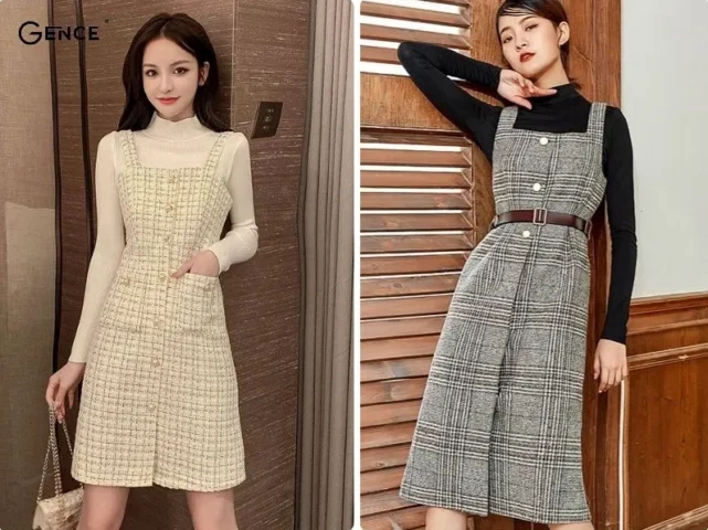 Váy dạ phối len ấm áp và thời trang