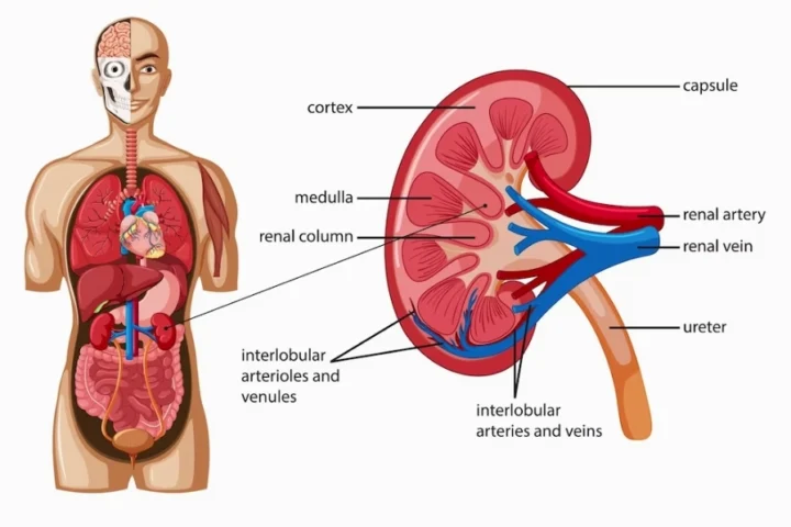 Vị trí giải phẫu của thận trong cơ thể người